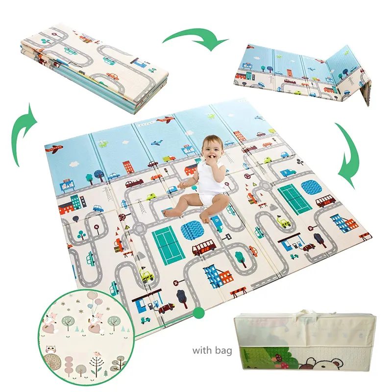 Foldable XPE Foam Baby Play Mat Non-Toxic Crawling Mat with Animal Print for Indoor & Outdoor Hard Floors Camping & Exercise Use vantis (13) Non-Toxic Folding Kids Portable Cartoon Printed Mat XPE Foam Crawling Baby Foldable Play Mat XPE Mat