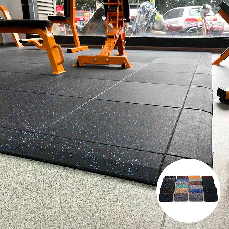Gym EPDM Rubber Flooring Mats Tile Laminated Rubber Floor Durable EPDM Rubber Matting Gym Floor (9) 15mm Thickness Cheap Durable Rubber Gym Flooring