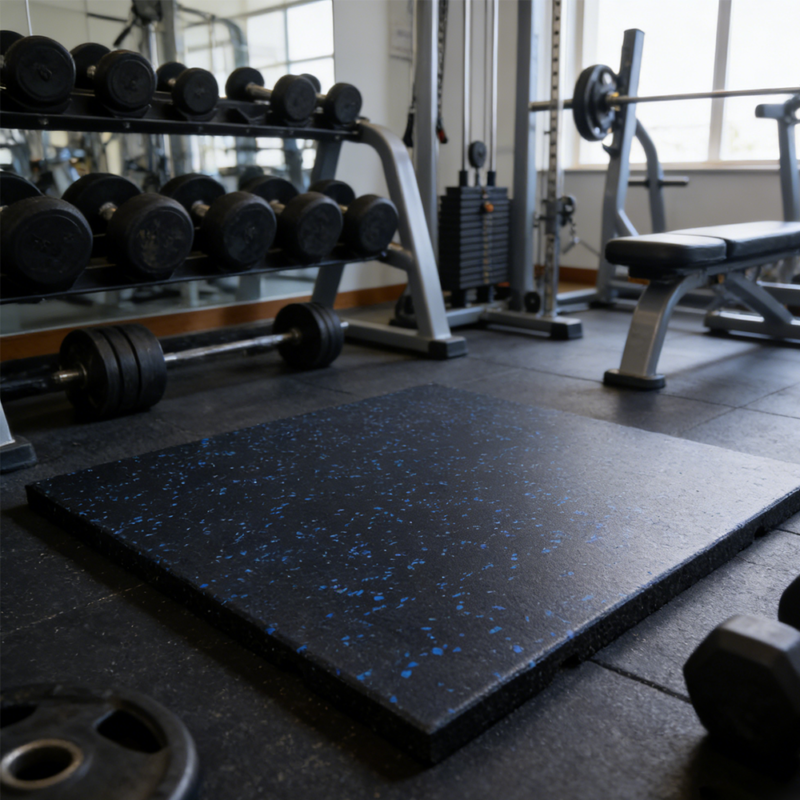 EPDM Rubber Gym Flooring Tiles Interlocking Non Slip Protective Floor Mats in Multiple Colors for Indoor Use (4) Workout Exercise Interlocking Rubber Floor