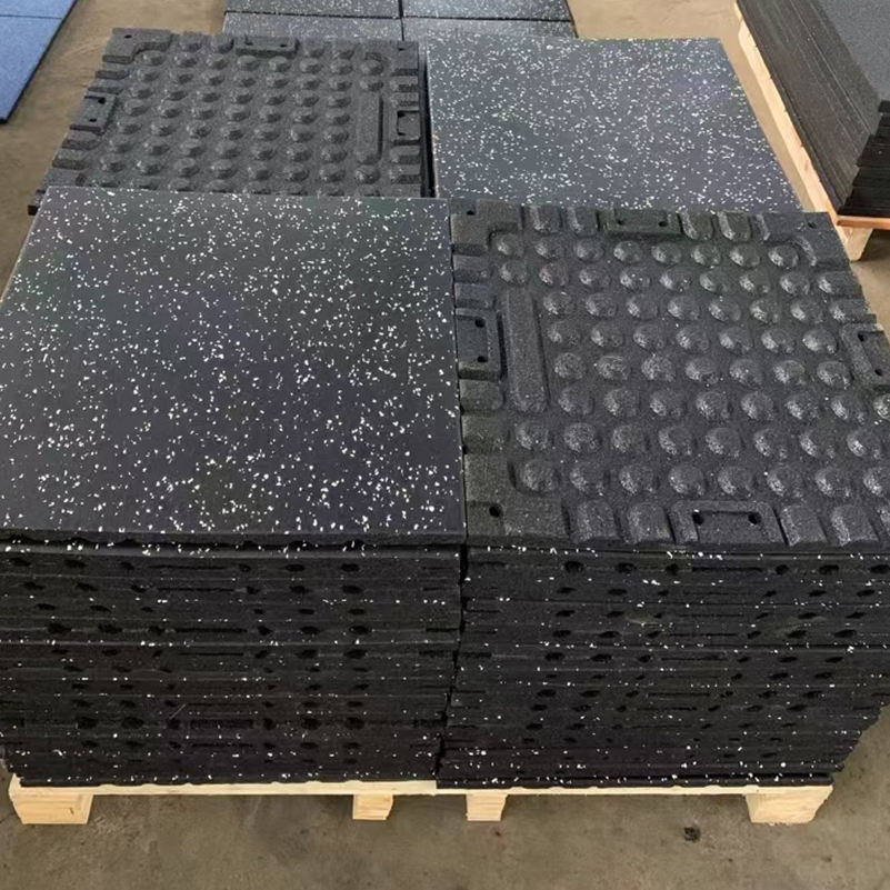 High Quality Environmental-Friendly Gym Equipment Gym Flooring Rubber Mat Tile (24) Workout Exercise Interlocking Rubber Floor